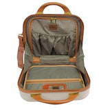 World Traveler Gatsby Vintage Style 2-Piece Hardside Carry-On Retro Train Case Spinner Luggage Set - Ivory