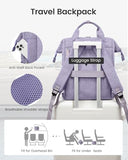 LOVEVOOK Laptop Backpack for Women, 15.6 inch Teacher Nurse Work Bag with Giant Tumbler Holder (Fits Handles), Waterproof Travel Backpack Purse, Anti-Theft College Computer Bag with Pouch, Purple