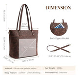 S-ZONE Leather Tote Bag for Women Large Work Totes Designer with Adjustable Strap