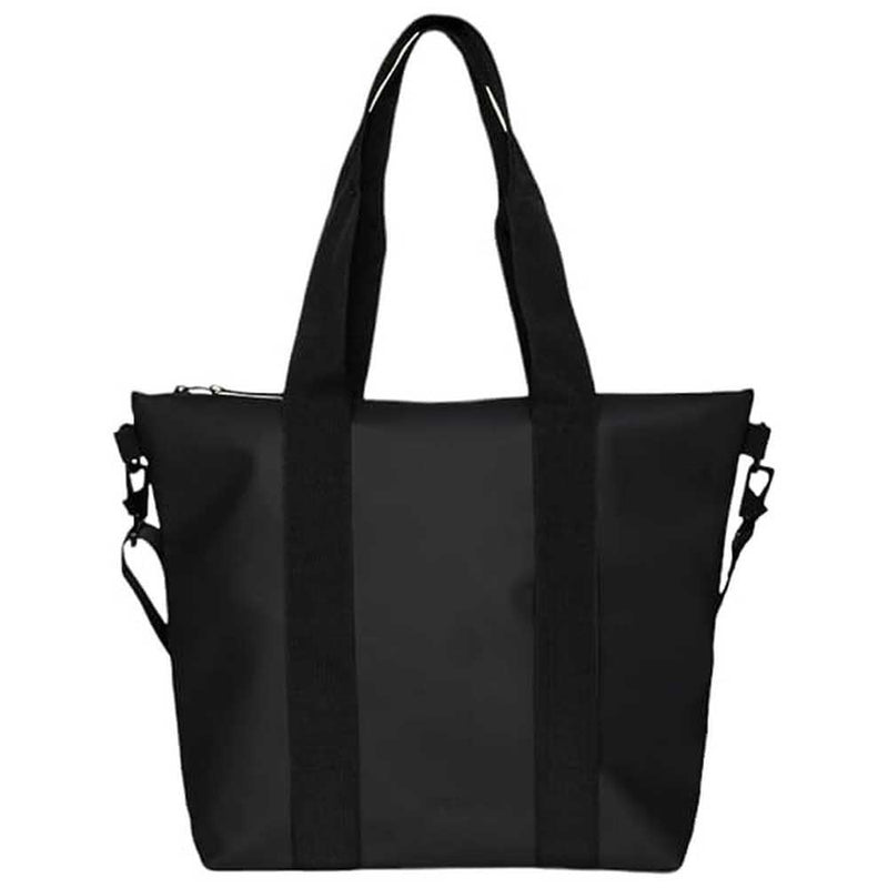 RAINS Tote Bag Mini - Black Waterproof Shoulder Bag for Men and Women - Everyday Tote for Work, Travel, Shopping with Coated Zip and Carry Handles - 2 Year Warranty
