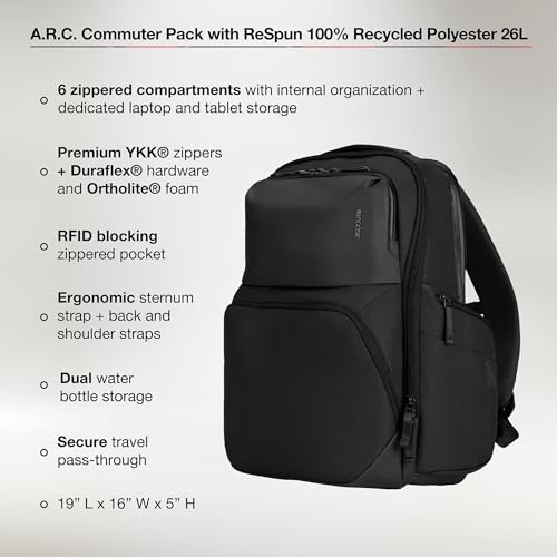 Incase A.R.C. Commuter Backpack 26L – Work and Laptop Bag – Fits up… –