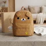 Roozxbscen Cute Bear Backpack for Women Nylon Cartoon Kawaii Daily Bag Lightweight Travel Daypack with Soft Cloud Pendant (White)
