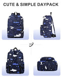 VASCHY Backpack for School, Lightweight Water Resistant Bookbag Casual Daypack for Man/Boys Shark