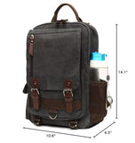 mygreen Vintage Canvas Cross Body Messenger Backpack Rucksack for Men Casual Book Bag Sports Daypack