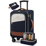 LOVEVOOK 4 Pcs Carry On Luggage 22x14x9 Airline Approved, 20 Inch Carry On Suitcases with Wheels, Softside Rolling Suitcase for Women Men, with TSA Lock Weekender Travel Luggage