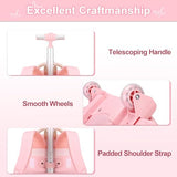 DIGOBAY Rolling Backpack for Girls, Cute Roller School Bag with Wheels, Kids Wheeled Backpacks Set with Lunch Bag Pencil Case for Teen Girls Kindergarten Elementary Middle School
