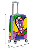 Rockland Departure Hardside Spinner Wheel Luggage, Heart, 2-Piece Set (20/28)