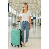 Dejuno Craft Hardside 24-Inch Lightweight Spinner Luggage - Teal