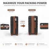 Rosamo 5 Piece Luggage Set Expandable Hardside, 20/24/28in Suitcases with Matching Travel Bags, 22x14x9 Airline Approved Carry On, TSA Lock, Spinner Wheels, ABS+PC