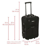 Rockland Fashion Softside Upright Luggage Set, Expandable, Black, 2-Piece (14/19)