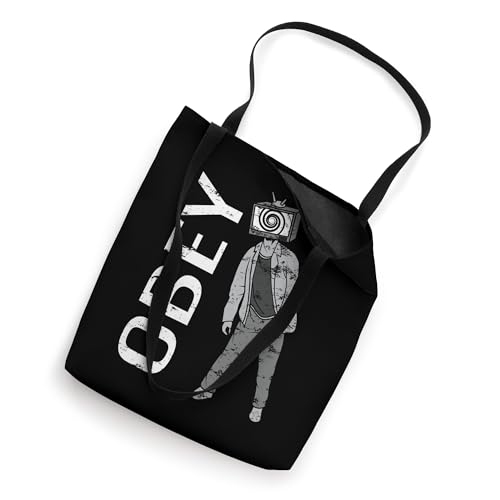 Obey TV Zombie Media Brainwashing Television Mind Control Tote Bag