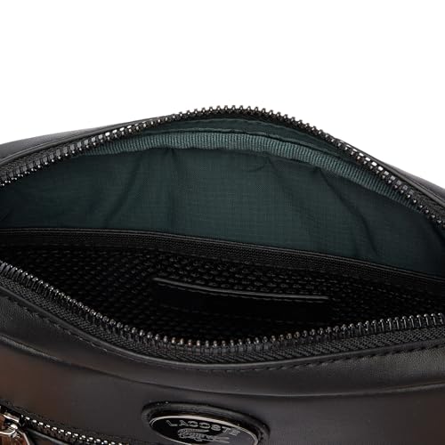 Lacoste Embossed Monogram Shoulder Bag, Black, One Size