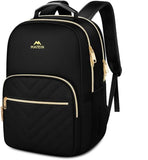 MATEIN Laptop Backpack for School, Water Resistant College Bookbag, Black