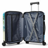 World Traveler Chariot Beach Pups Dog Lover 20-Inch Carry-On Hardside Expandable Spinner Luggage with TSA Lock