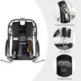 PAMANO Clear Backpack Transparent Heavy Duty School PVC Bookbag See Through Bag Boys and Girls for College Work Travel Security