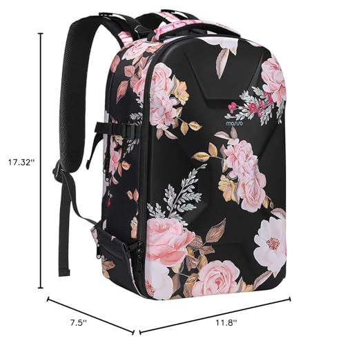 MOSISO Camera Backpack, DSLR/SLR/Mirrorless Photography Camera Bag Peony Waterproof Hardshell Case with Tripod Holder & Laptop Compartment Compatible with Canon/Nikon/Sony/DJI Mavic Drone, Black