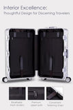 HotWay 20 Inch All Aluminum Carry On Luggage with Wheels, Hard Shell Zipperless Suitcase with TSA Locks, Silver Travel Luggage (22x14x9 Airline Approved)