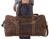 KomalC 24 Inch Leather Duffle Bags for Men and Women Travel Overnight Weekend Bag Sports Gym Duffel for Men