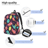 GVGOAGL Donut Bright Food School Backpack for Girls Boys Women Lightweight Canvas Bookbag Casual Laptop Daypack for Travel Outdoor Camping, 17 Inch