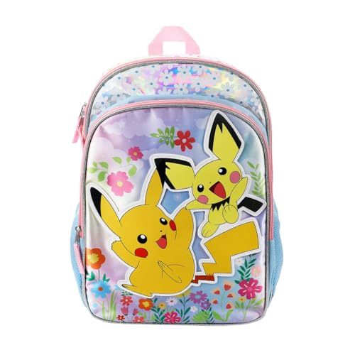 Bioworld Pokemon Pikachu & Pichu Youth 16” Satin Backpack