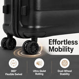 5 Piece Luggage Sets with Spinner Wheels, ABS Hard Shell Suitcase, TSA Lock