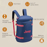 Jeep JS013C Cylindrical Laptop Travel Backpack, Navy