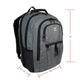 Dejuno Dejuno Commuter Backpack Checkpoint-friendly 15.6" Laptop Pocket - Heather Grey Laptop Backpack, Heather Grey