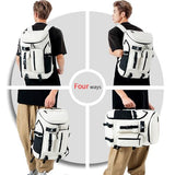 JYColofex color design tennis mountain climbing travel backpack, independent shoe compartment for sports and fitness, waterproof 15.6-inch computer bag large (A-) (Black)