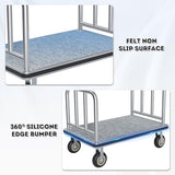 VitaCu Heavy Duty Luggage Cart - 8" Wheels, Commercial Hotel Luggage Trolley, 900lbs Capacity Bellman Cart with Platform for Hotels & Airports
