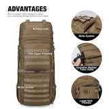 Mardingtop 75L Military Internal Frame Backpack for Men, Cordura Tactical Backpack with Recco for Snowboarding,Hiking,Camping