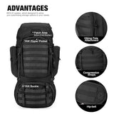 Mardingtop 60L Hiking Backpack+ Molle Tactical Utility Pouch