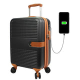 World Traveler Garland Lightweight Hardside 20-Inch Carry-On Expandable Spinner Luggage with TSA Lock & USB Port - Black