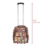 Rockland Melrose Upright Wheeled Underseater Carry-On Luggage, Owl