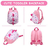VASCHY Dinosaur Toddler Backpack with Leash, Ultra Lightweight Tiny Mini Little Daycare Backpack Girls Pink