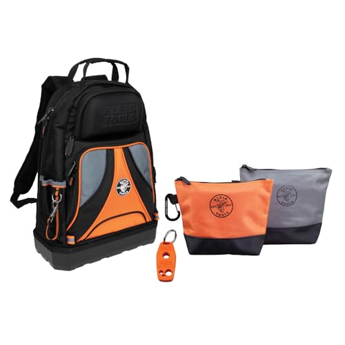 Klein Tools 80038 Backpack Tool Kit, Tradesman Pro Backpack, Zipper Tool Bags, and Magnetizer, 4-Piece | Backpacks4Less
