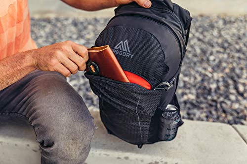 Gregory Nano 18L Unisex Day Hiking/Commuter/Active Travel Backpack, Breathable Backpanel, Hydration Port, One Size Fits All, Obsidian Black
