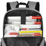 17 Inch School Backpack,Unisex Classic Bookbag Teens Schoolbag with USB Port for High School College Office Work Travel