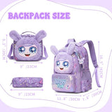 Meetbelify Backpack for Girls Backpacks with Lunch Box Pencil Case for Elementary Student Kids School Travel Bag for Girls Ages 6-8 Years Old
