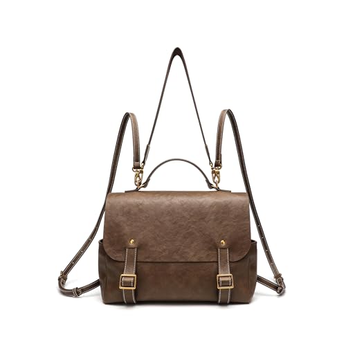 GELANNI Women Vintage Leather Convertible Satchel Backpack Purse Shoulder Handbag