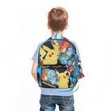 BIOWORLD Boys Pokemon Starters 16" Backpack Five-Piece Set w/Padded Utility Case, Medium Utility Case, Lanyard with Pokeball Charm, and Carabiner (Little Kid/Big Kid) Blue One Size