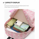 Cute Coquette Bow Multi-Pocket Backpack for Girls Laptop