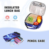 Bevalsa Backpack for Boys, Lightning School Bags with Lunch Bag & Pen Case for Kids, Bookbag for Boys Teens Elementary Middle High School