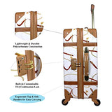 Chariot Regal Vintage Style 2-Piece Hardside Carry-On Retro Train Case Spinner Luggage Set - Ivory