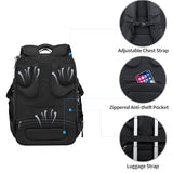 KROSER Travel Laptop Backpack 18.4 Inch XXXL Gaming Backpack with Hard Shell Saferoom RFID Pockets Water-Repellent Business College Daypack Stylish Laptop Bag for Men/Women-Black Red
