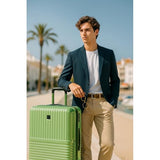 World Traveler Dejuno Tonal 28-Inch Polycarbonate Lightweight Hardside Expandable Spinner Luggage Suitcase with TSA Lock - Matcha