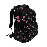 ALAZA Black Pink Bow Cherry Backpacks for Girls Elementary School Bag Kids Bookbag Personalized Travel Daypack 3rd 4th 5th Grade Rucksack 16in Laptop Back Pack