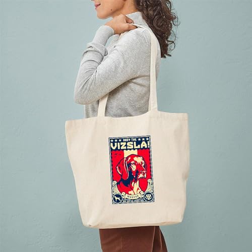CafePress American Vizsla Obey The V Tote Bag Reusable Natural Beige Canvas Shopping Bag