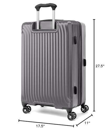 Travelpro Maxlite Air Hardside Expandable Checked Luggage, 8 Spinner Wheels, Lightweight Hard Shell Polycarbonate Suitcase, Shadow Grey, Checked Medium 25-Inch
