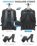 RoyalAnt Large Rolling Backpack for Women&Men, 50L Travel Backpack with Wheels, Wheeled Backpack with USB C Port,TSA Lock Carry On for Travel, College, Teacher