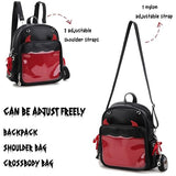 fancybag Ita Backpack Pin Display Multi-Purpose Women Backpack with Insert Gothic Design Cosplay Halloween Enamel Pins Shoulder Bag Punk Black Handbag